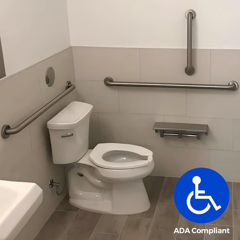 stardrix Grab Bar Bundle for ADA Compliance, Brushed Stainless Steel Grab Bar Set for Commercial and Residential Restrooms, 1.5" Diameter - 18", 36", 42" - Pack of 3 - Image 4